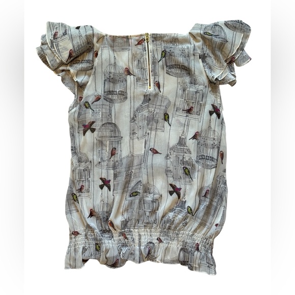Ted Baker London Sheer Birdcage Print Top - Picture 2 of 3